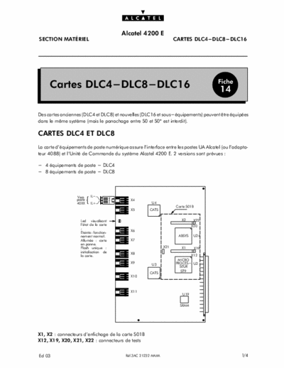 alcatel 4200e Cartes DLC4-DLC8-DLC16